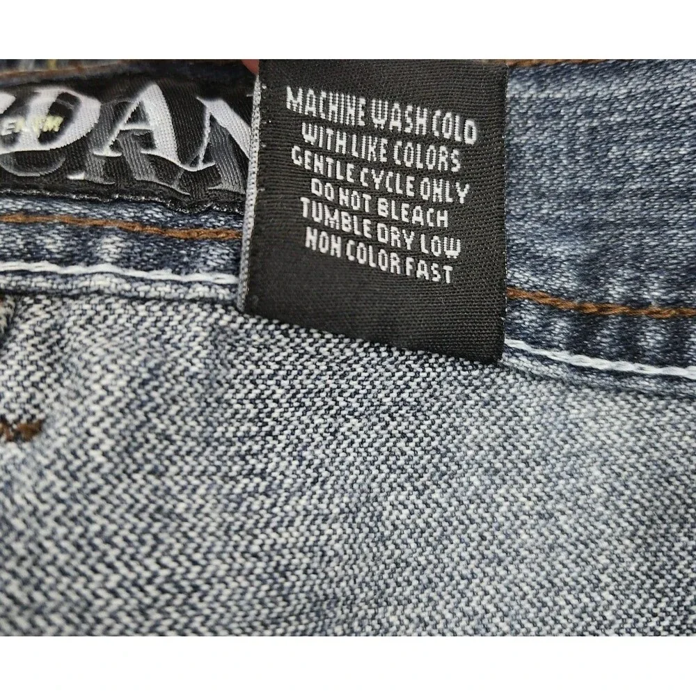 Jordan Craig Factory Distressed Blue Jeans Mens 38x34 Y2K Skater Relaxed Casual